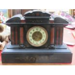 VICTORIAN FRENCH BLACK SLATE MANTEL CLOCK