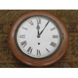 OAK CASED CIRCULAR SCHOOL CLOCK,