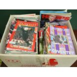 PARCEL OF LIVERPOOL FC SOUVENIR MATCHDAY PROGRAMMES, SOME WITH TICKET STUBS,