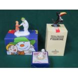 COALPORT LIMITED EDITION SNOWMAN FIGURE GROUP,