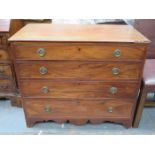 ANTIQUE MAHOGANY CHEST OF FOUR DRAWERS