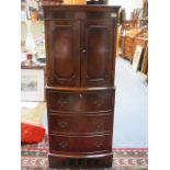 REPRODUCTION BOW FRONTED THREE DRAWER DRINKS CABINET