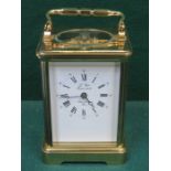 MODERN FRENCH CARRIAGE CLOCK WITH REPEATER BUTTON TO TOP