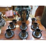 PORTMEIRION 'PHOENIX' FIFTEEN PIECE COFFEE SET BY JOHN CUFFLIE