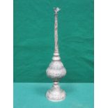 LARGE INDIAN STYLE SILVER COLOURED CONTAINER,