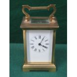 BRASS AND GLASS FRENCH STYLE CARRIAGE CLOCK