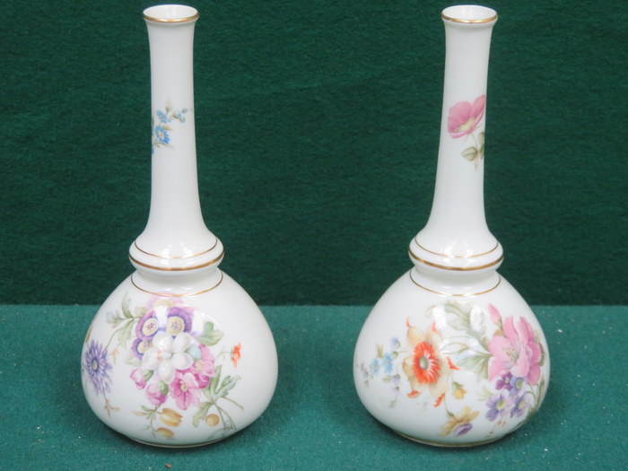 PAIR OF ROYAL WORCESTER HANDPAINTED AND GILDED FLORAL DECORATED CERAMIC VASES, No1528,