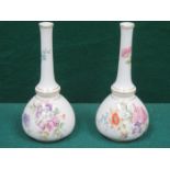 PAIR OF ROYAL WORCESTER HANDPAINTED AND GILDED FLORAL DECORATED CERAMIC VASES, No1528,