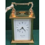 MORRELL & HILTON BRASS AND GLASS CARRIAGE CLOCK