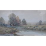 CRESWICK BOYDELL RCA, FRAMED WATERCOLOUR DEPICTING A RIVER SCENE,