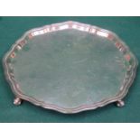 HALLMARKED SILVER WAVE EDGE SALVER BY EDWIN VINER, SHEFFIELD ASSAY,