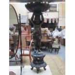 LARGE REPRODUCTION BRONZE EFFECT FIGURE FORM FOUNTAIN DEPICTING A YOUNG BOY