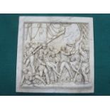 MARBLE EFFECT, RELIEF DECORATED PLAQUE, COMMEMORATING THE BATTLE OF TRAFALGAR,