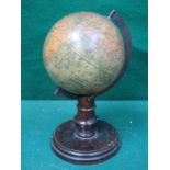 19th CENTURY TERRESTRIAL GLOBE BY C ABEL-KLINGER, ON MAHOGANY STAND WITH METAL SUPPORT,