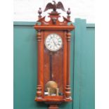 ANTIQUE MAHOGANY CASED TWO WEIGHT VIENNA REGULATOR WALL CLOCK