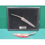 MOUNTED TANZIBARI DAGGER AND KUKRI KNIFE