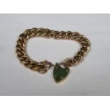 9ct GOLD BRACELET WITH HEART FORM CLASP