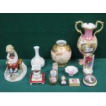 MIXED LOT OF CONTINENTAL CERAMICS INCLUDING LIMOGES, ETC.