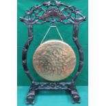 VICTORIAN CARVED AND EBONISED GONG