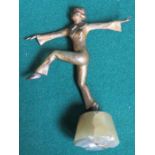AUSTRIAN ART DECO STYLE FIGURE ON MARBLE SUPPORTS, POSSIBLY BY LORENZL,