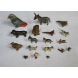 SMALL PARCEL OF PAINTED METAL MINIATURE ANIMALS