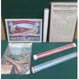 LIVERPOOL OVERHEAD RAILWAY POSTER, MIDLANDS RAILWAY TIMETABLE 1847, ETC.