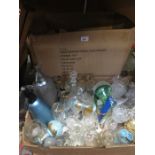 LARGE QUANTITY OF VARIOUS GLASSWARE, LINENS, ETC.