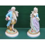 PAIR OF CONTINENTAL STYLE CERAMIC FIGURES,