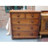 VICTORIAN MAHOGANY TWO OVER THREE CHEST OF DRAWERS