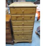 MODERN PINE EFFECT SIX DRAWER CHEST