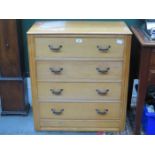 SMALL LIGHT OAK FOUR DRAWER CHEST