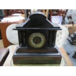 BLACK SLATE MANTEL CLOCK (AT FAULT)