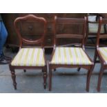 SINGLE CROWN BACK CHAIR AND THREE REPRODUCTION CHAIRS