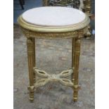 FRENCH STYLE GILDED MARBLE TOPPED OVAL TABLE