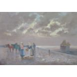 FRAMED OIL ON BOARD DEPICTING A SEASIDE SCENE, SIGNED TO BOTTOM RIGHT (INDISTINCT),