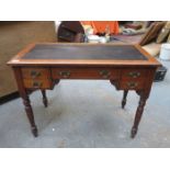 SMALL MAHOGANY LEATHER TOPPED WRITING DESK