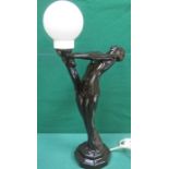 1950s ART DECO STYLE FIGURE FORM TABLE LAMP WITH SHADE