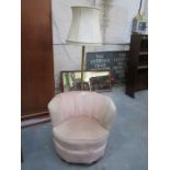 ART DECO TUB CHAIR PLUS STANDARD LAMP