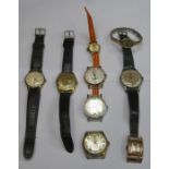 9ct GOLD ENSIGN WRISTWATCH PLUS VARIOUS OTHER WRISTWATCHES