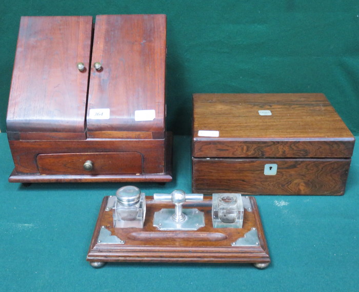 ROSEWOOD FITTED JEWELLERY BOX,