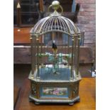 19th CENTURY FRENCH GILT SINGING BIRD CAGE AUTOMETER,