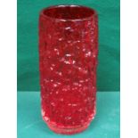 WHITEFRIARS RUBY COLOURED GLASS BANK VASE,