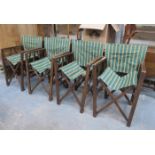 SET OF FOUR FOLDING DIRECTORS STYLE GARDEN CHAIRS