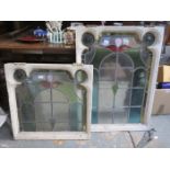 TWO STAINED GLASS WINDOWS