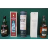 FIVE VARIOUS UNOPENED BOTTLES OF WHISKY INCLUDING BLACK BOTTLE, THE SINGLETON, GLENMORANGIE,