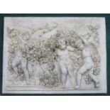 FRANCOIS DUQENSNOY MARBLE EFFECT RELIEF DECORATED PLAQUE,