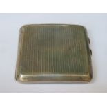 HALLMARKED SILVER MACHINE TURNED CIGARETTE CASE,