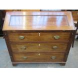 INLAID ANTIQUE FALL FRONT WRITING BUREAU WITH FITTED INTERIOR