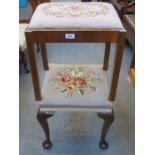TWO UPHOLSTERED STOOLS