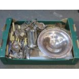 QUANTITY OF VARIOUS SILVER PLATEDWARE AND FLATWARE, ETC.
